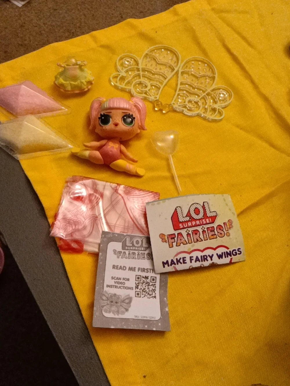L.O.L. Surprise! Pink Fairy Doll with Yellow Accents & Clear Wings